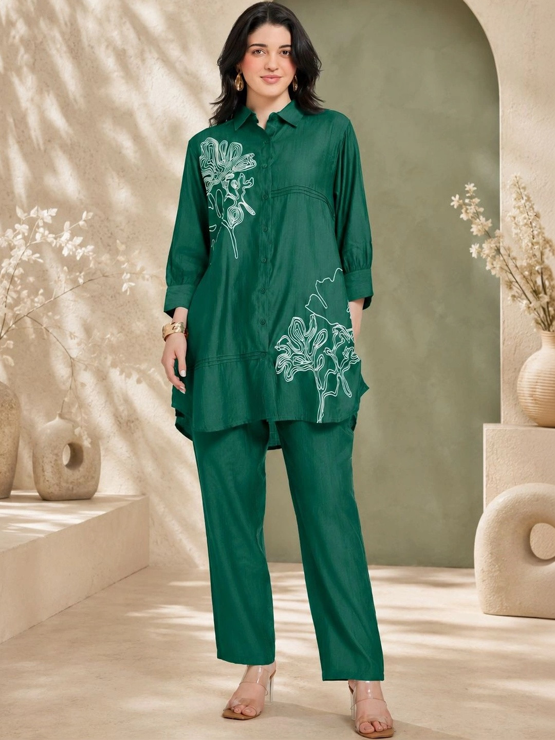 vedn Printed Shirt with Trousers