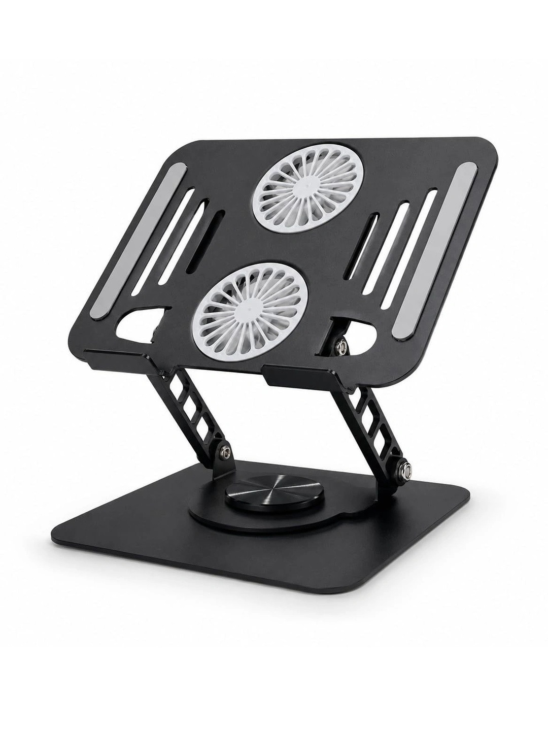 StealODeal Black Rotating Laptop Stand With Cooling Fans