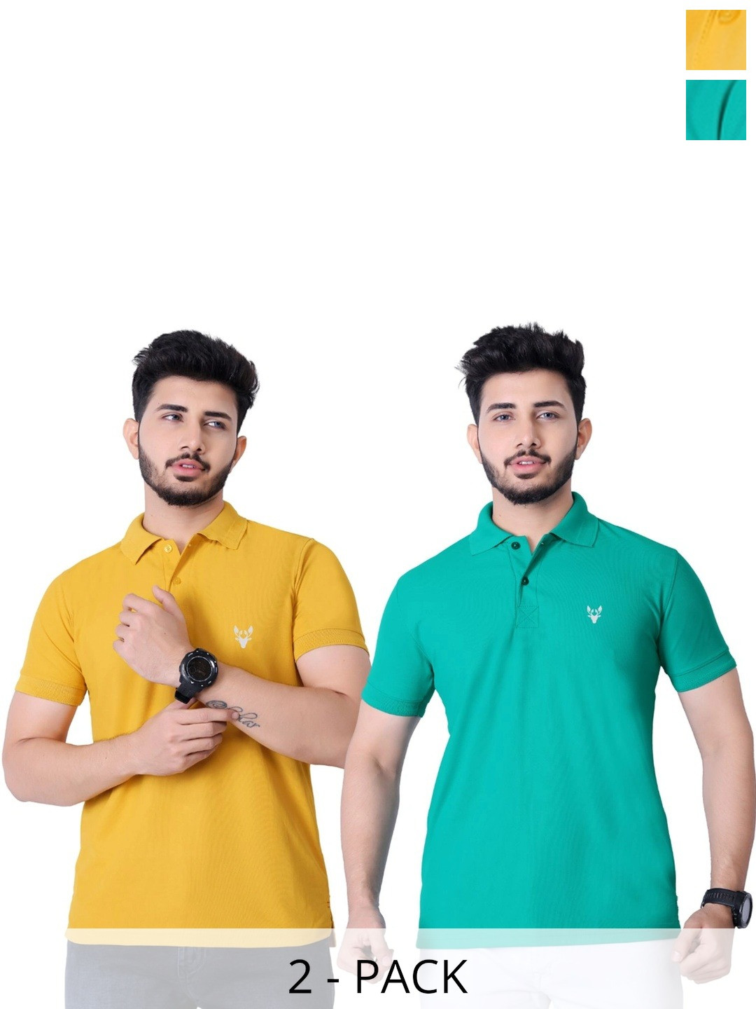 HERE&NOW Men 2 Polo Collar Abzorb T-shirt