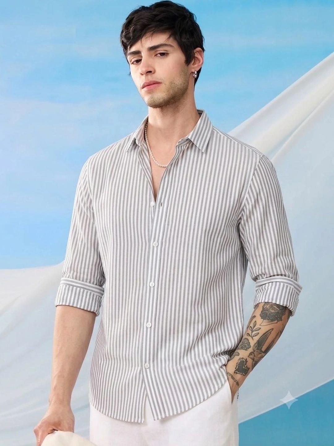 BELPATRA Men Classic Striped Casual Shirt