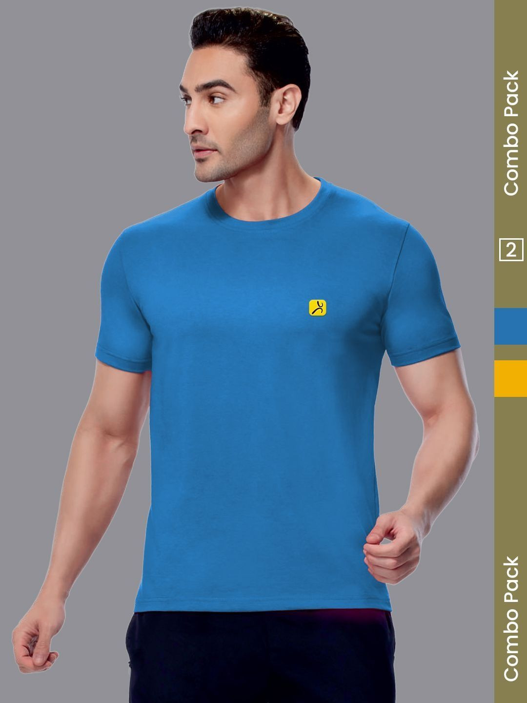 AMUL COMFY Men Pack Of 2 Round Neck T-Shirts
