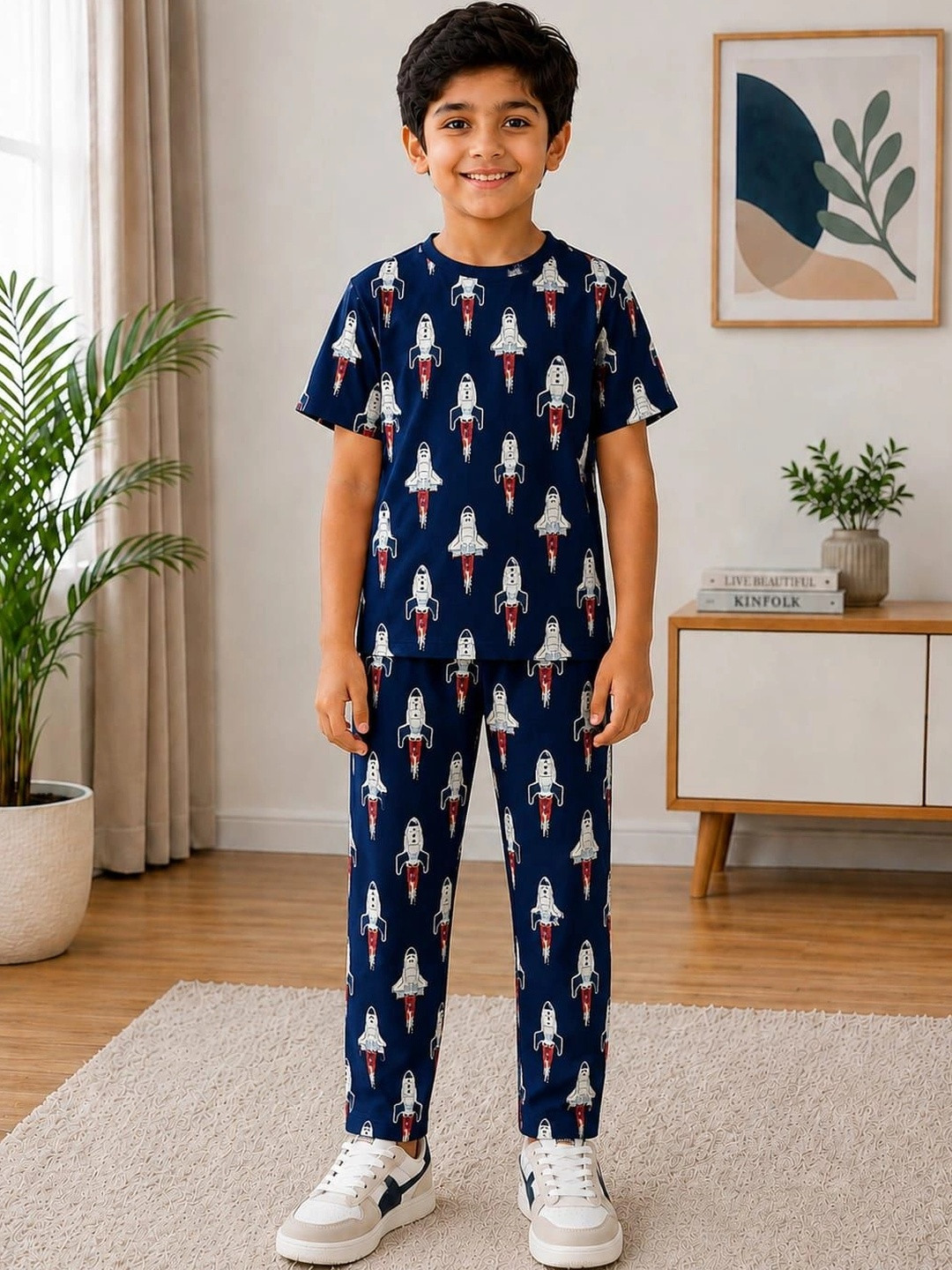 SKIIN BY TIBER Boys Printed Pure Cotton Night suit