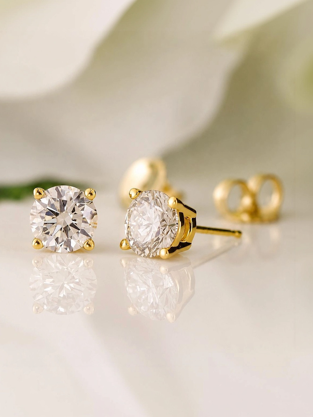 RAGABANDHA DESIGN STUDIO 925 Sterling Silver 22K Gold-Plated Zircon Studded Circular Studs