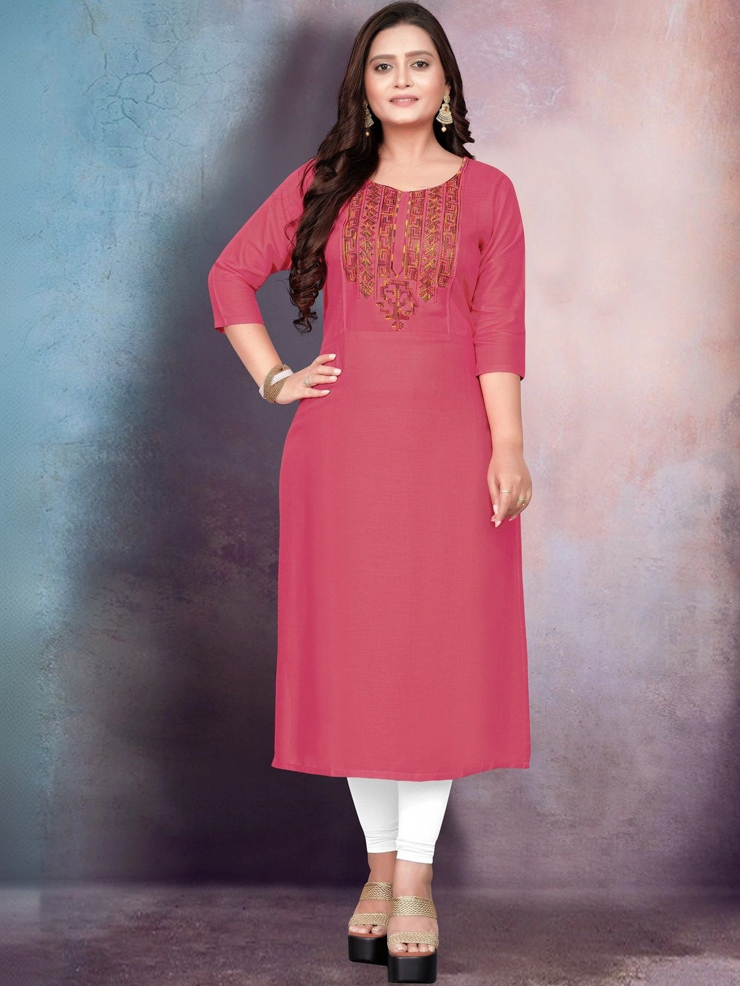 HETSA Embroidered Thread Work Thread Work Kurti