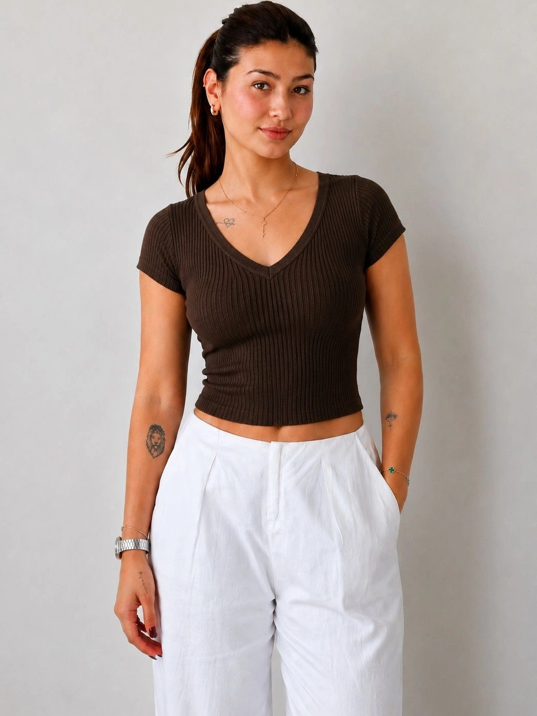GLOWBERRY Cotton Crop Top