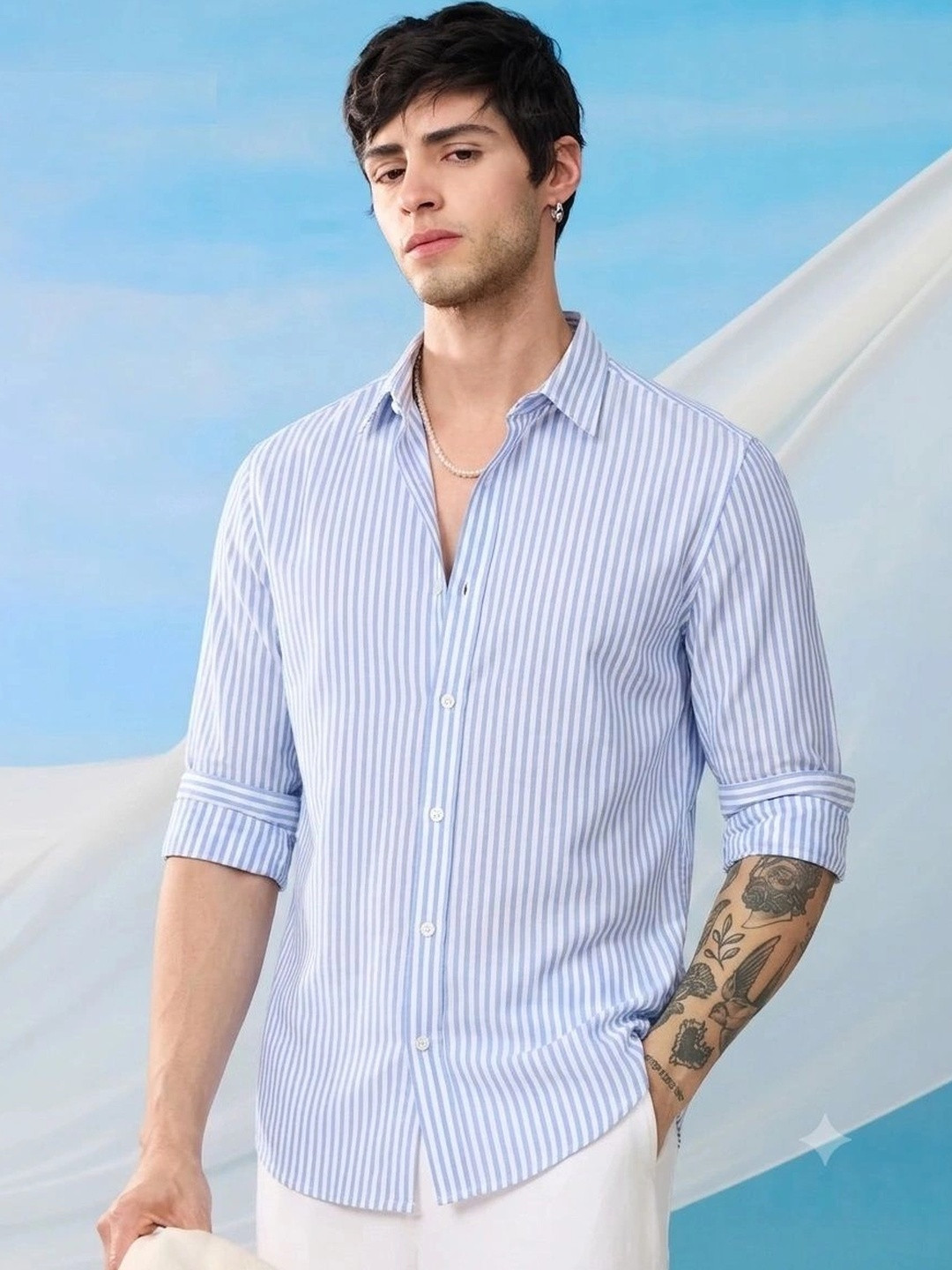 BELPATRA Men Classic Striped Casual Shirt