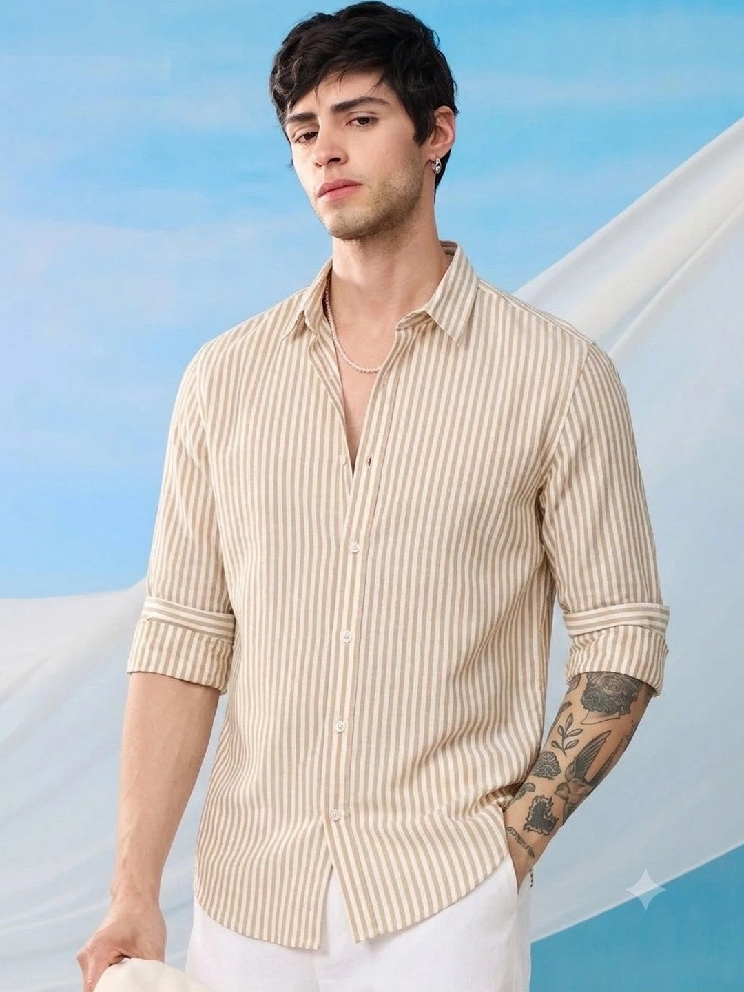 BELPATRA Men Classic Striped Casual Shirt
