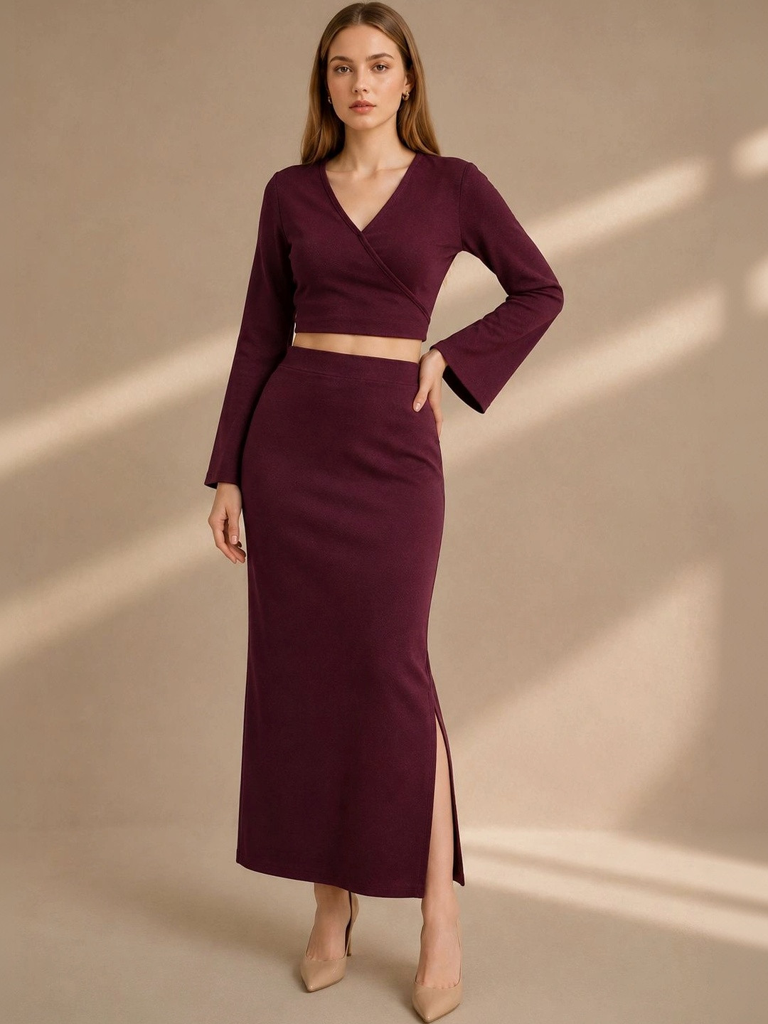 DressOMania Flared Sleeve Maxi Dress