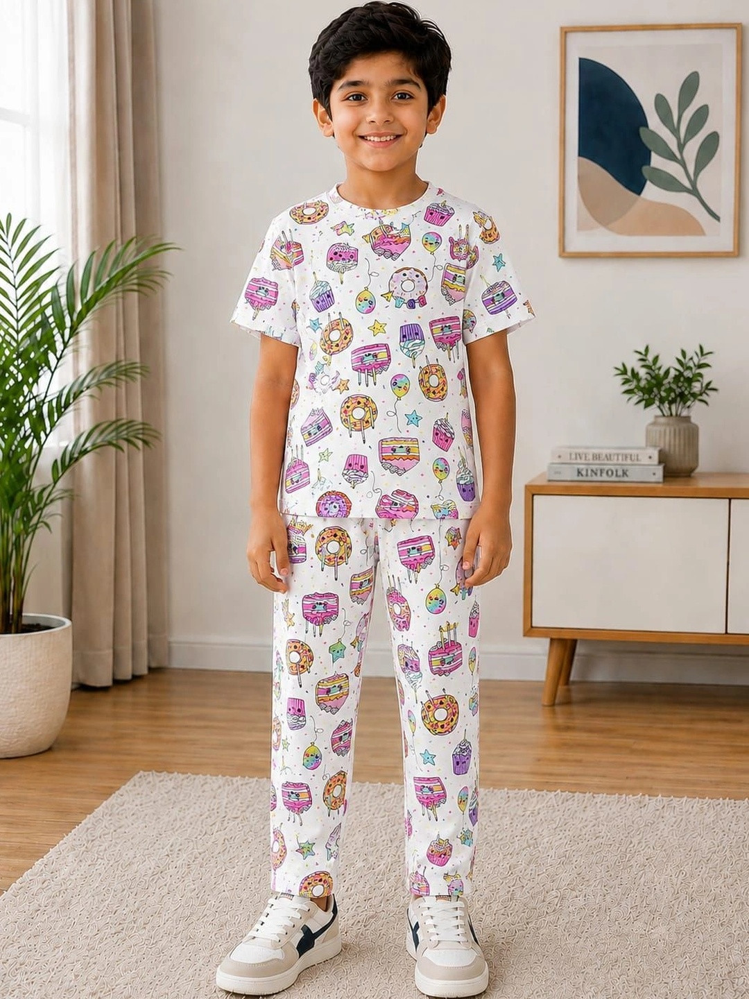 SKIIN BY TIBER Boys Printed Pure Cotton Night suit