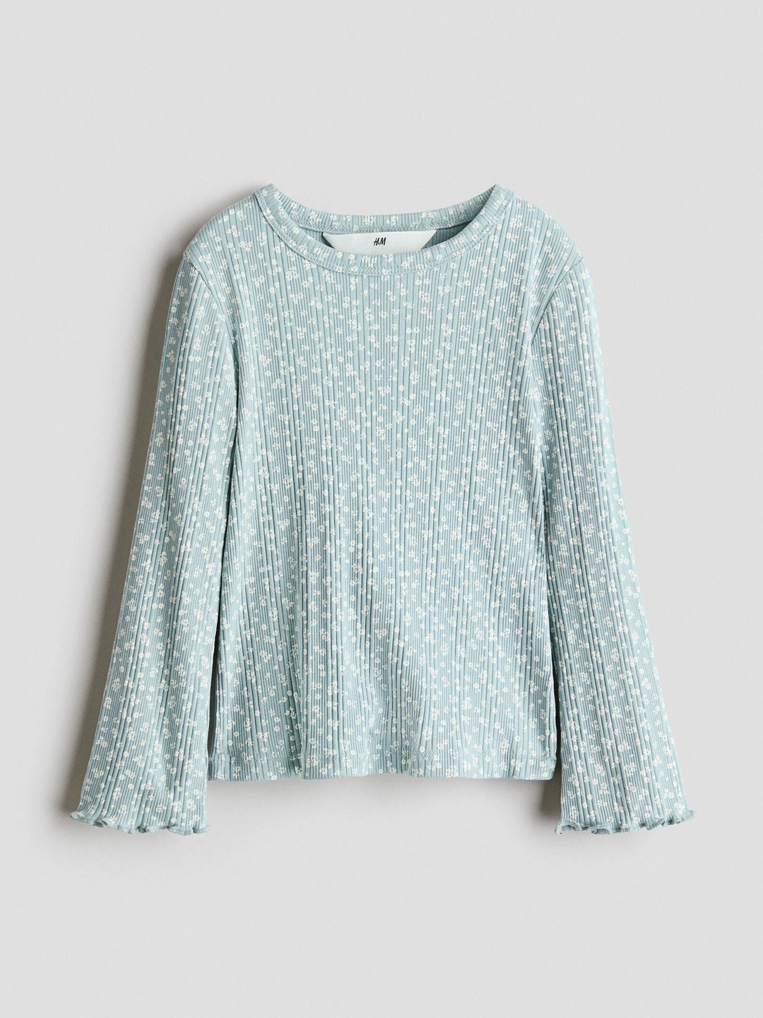 H&M Print Flared Sleeve Ruffles Top