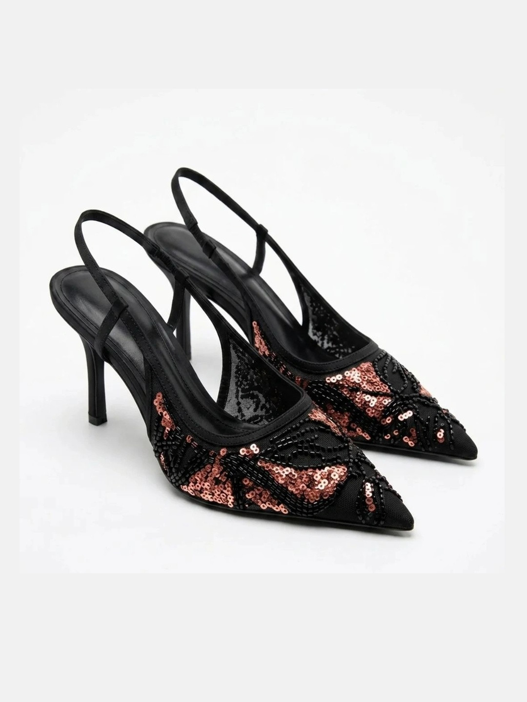 Ozzaro Embellished Suede Party Stiletto Pumps