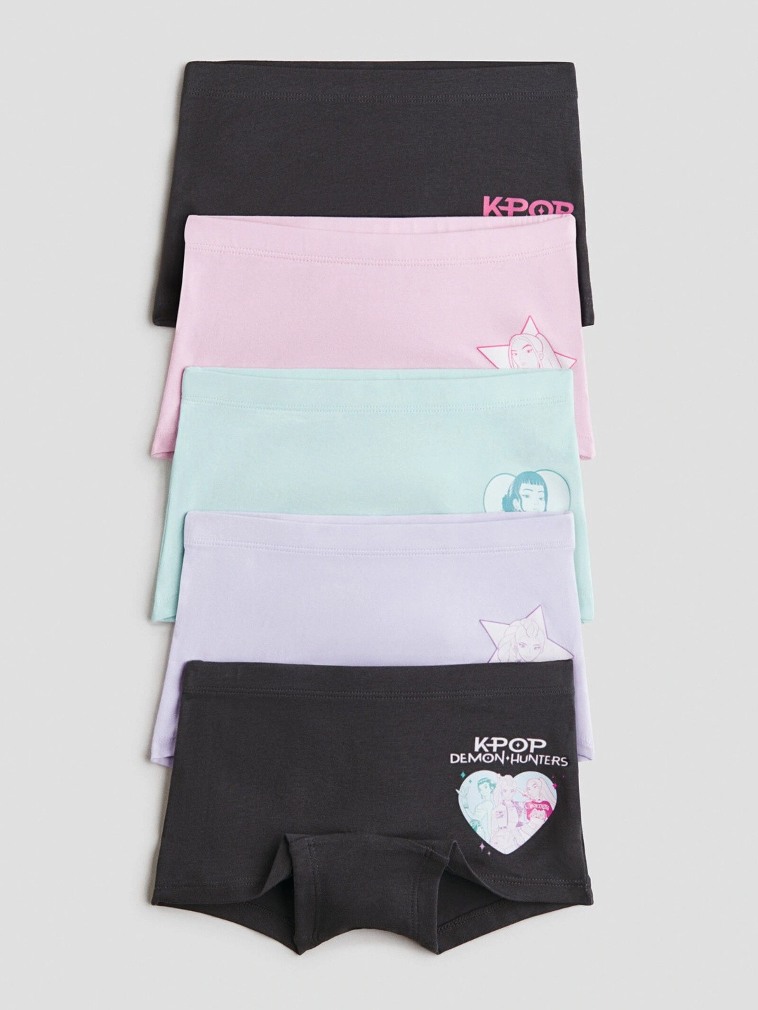H&M Girls 5-Pack Printed Cotton Boxer Briefs