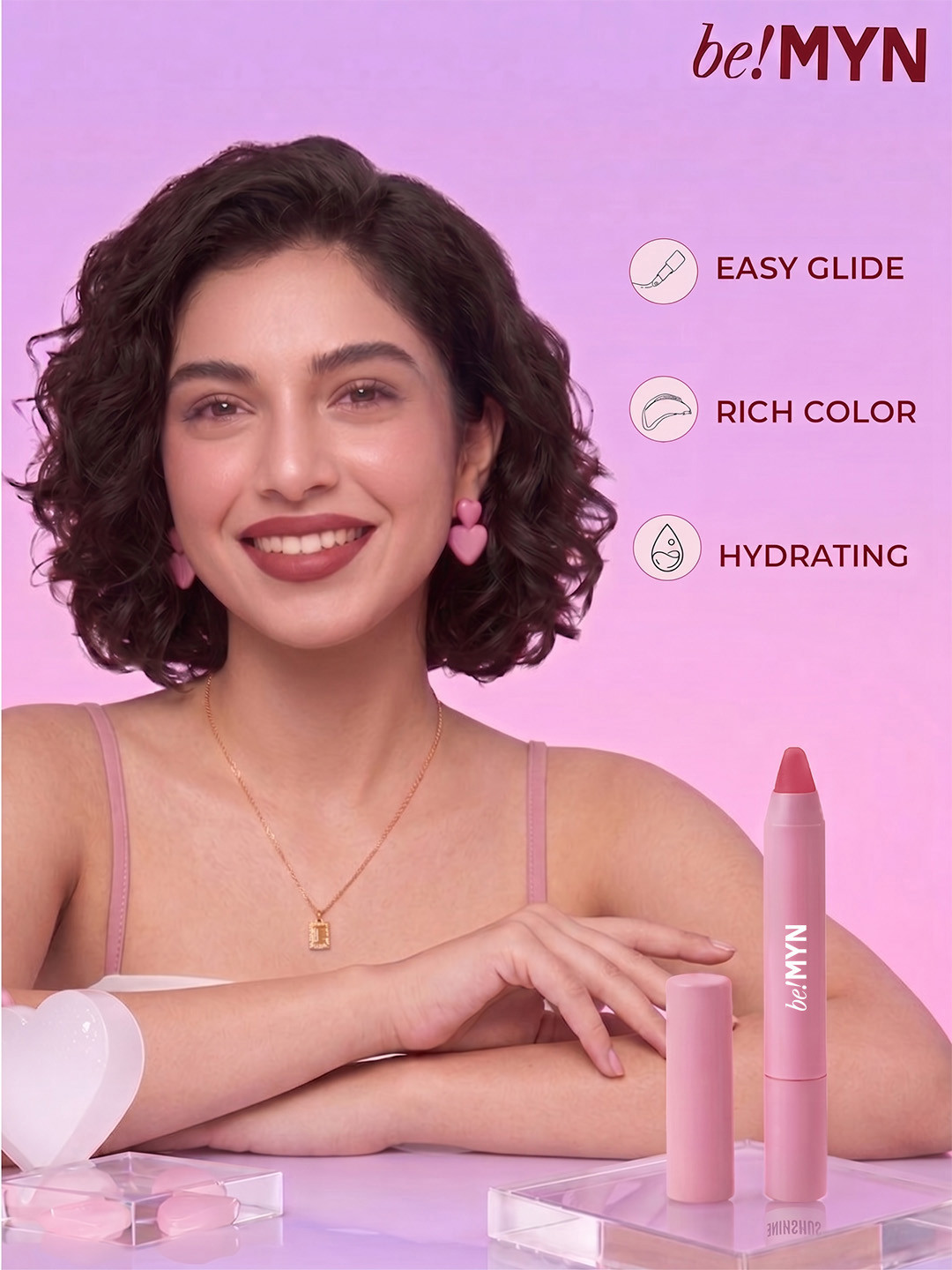 Be!Myn ButterGlyd Longstay Hydrating Lip Crayon - Lychee