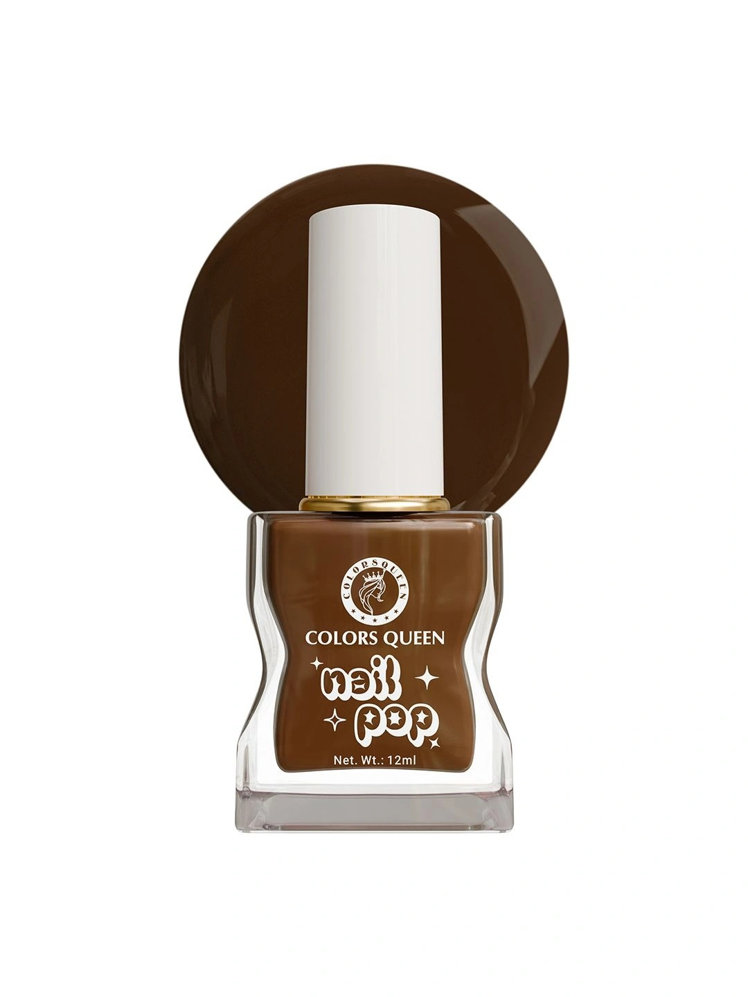 Colors Queen Nail Pop Glossy Gel Finish & Quick Drying Nail Polish - 12 ml -Chestnut Brown