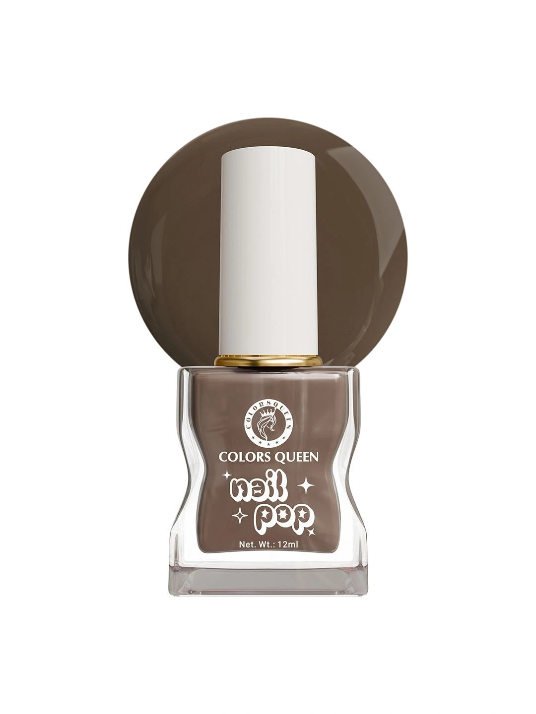 Colors Queen Nail Pop Glossy Gel Finish & Quick Drying Nail Polish - 12 ml -Ash Brown