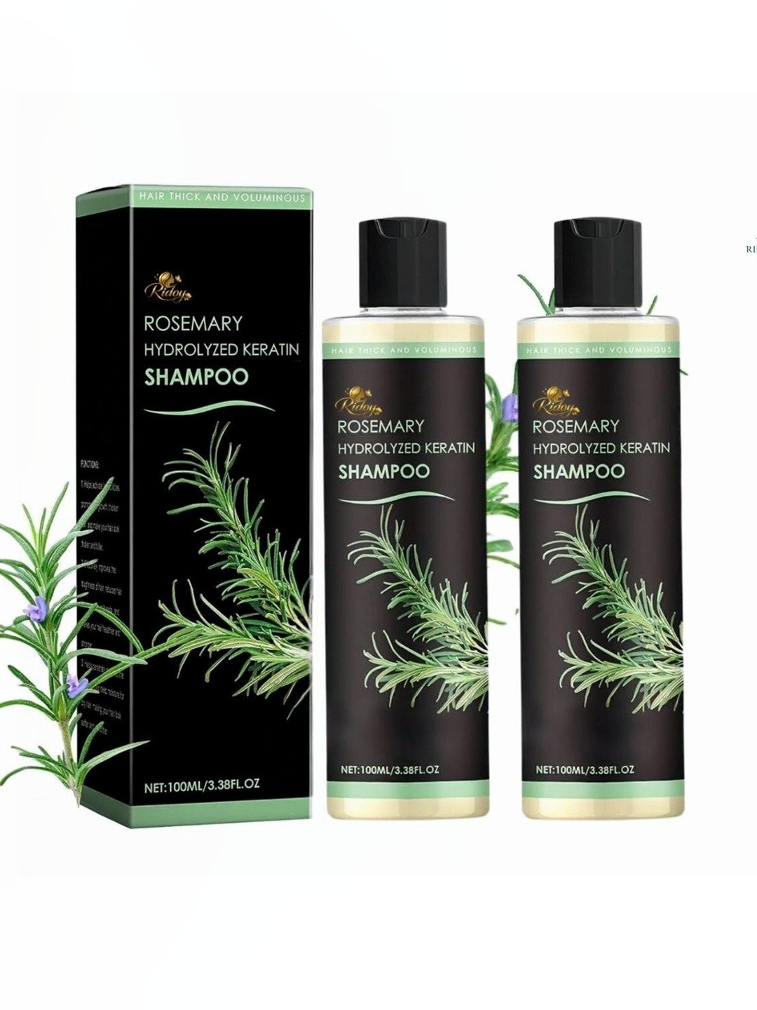 ridoy Set Of 2 Kerarose Rosemary Shampoo For Hair Growth - 100 ml Each