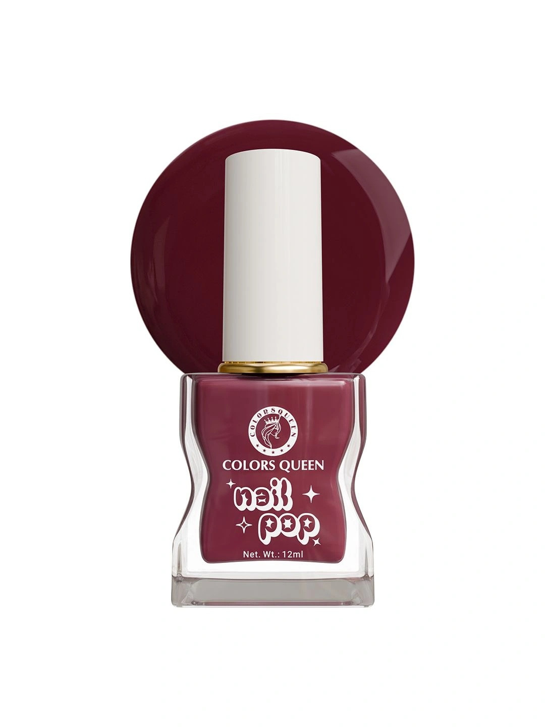Colors Queen Nail Pop Glossy Gel Finish & Quick Drying Nail Polish - 12 ml -Berry Pink