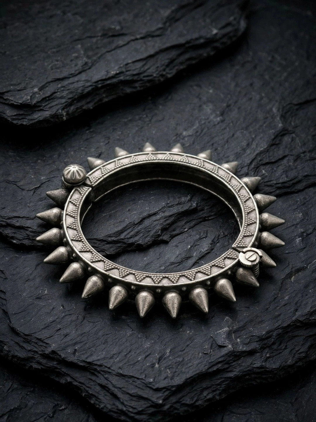 Devsena Brass Silver Plated Cone Kada