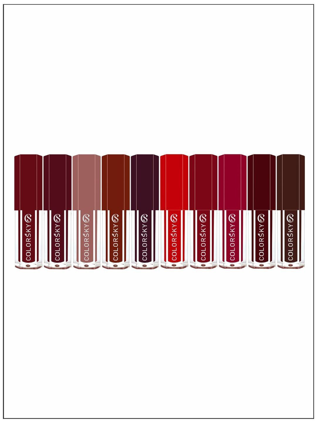 COLORSKY Liquid Lipstick Set of 10 Transferproof Matte Lipstick Combo - 2ml Each