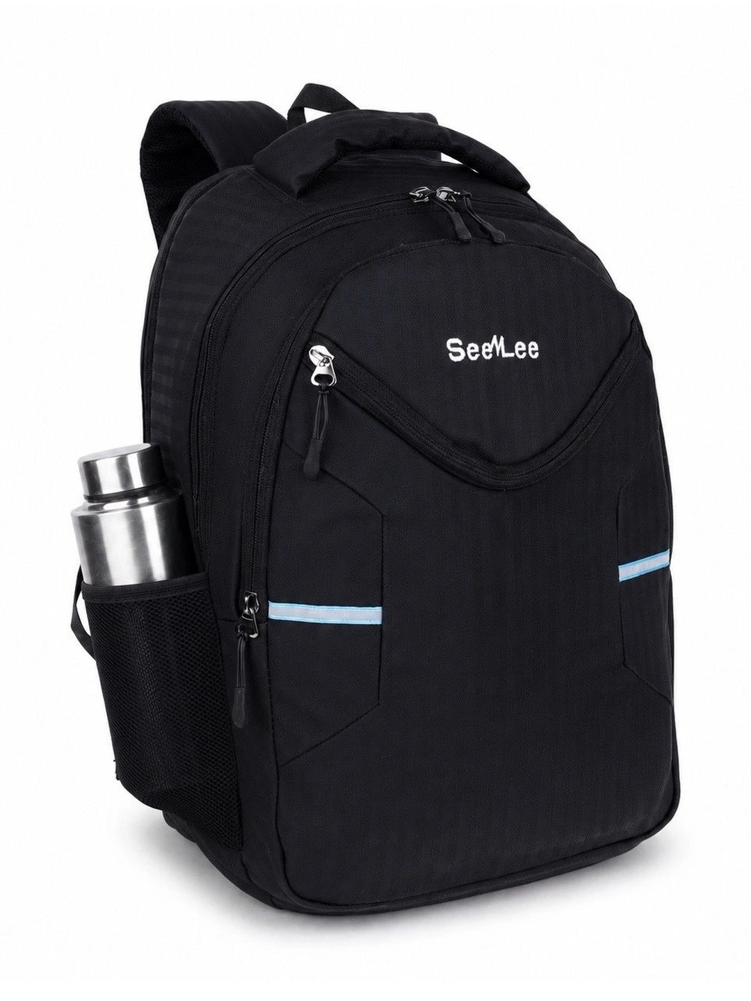 Seenlee Men Brand Logo Contrast Detail Backpack with Compression Straps