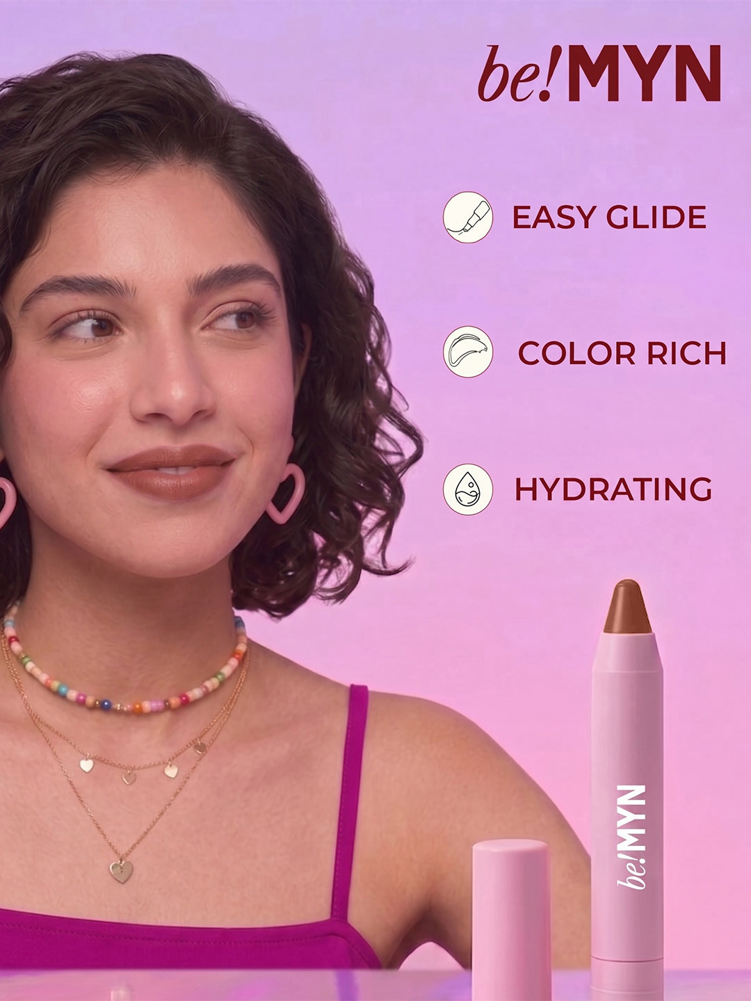 Be!Myn ButterGlyd Longstay Hydrating Lip Crayon - Chocolate