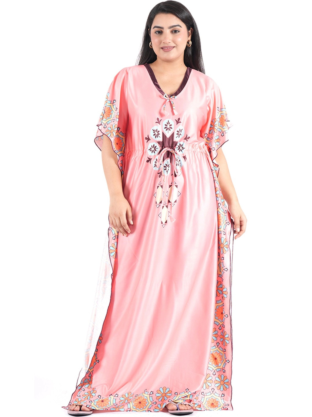 XELLENCE Printed Maxi Nightdress