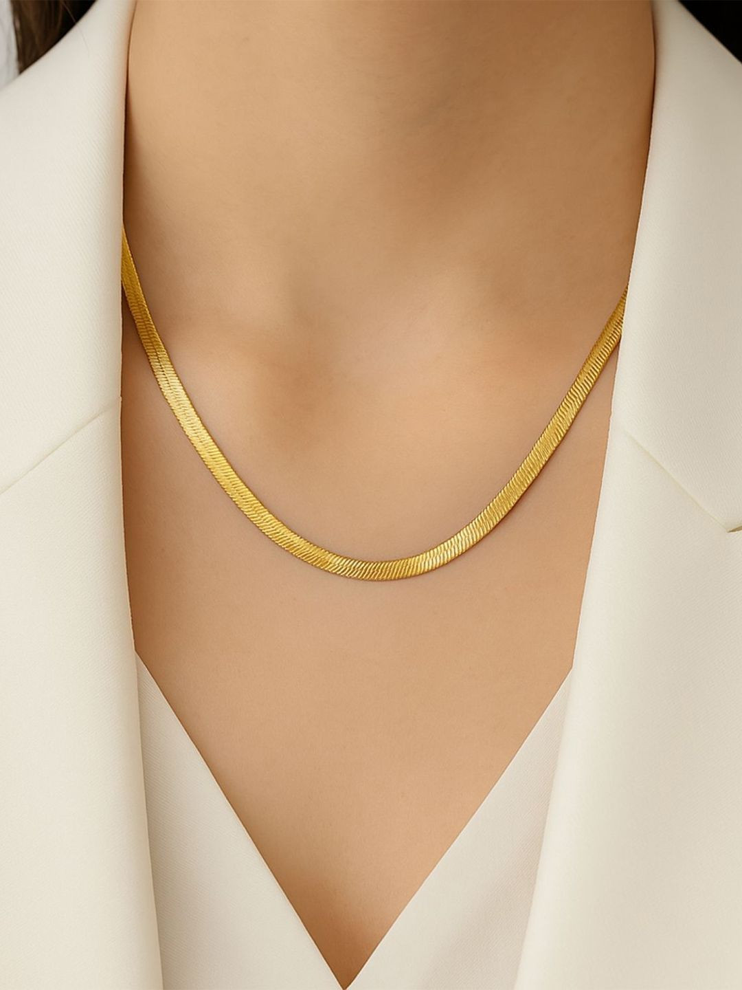Inaya 18 KT Gold-Plated Stainless Steel Western Style  Necklace