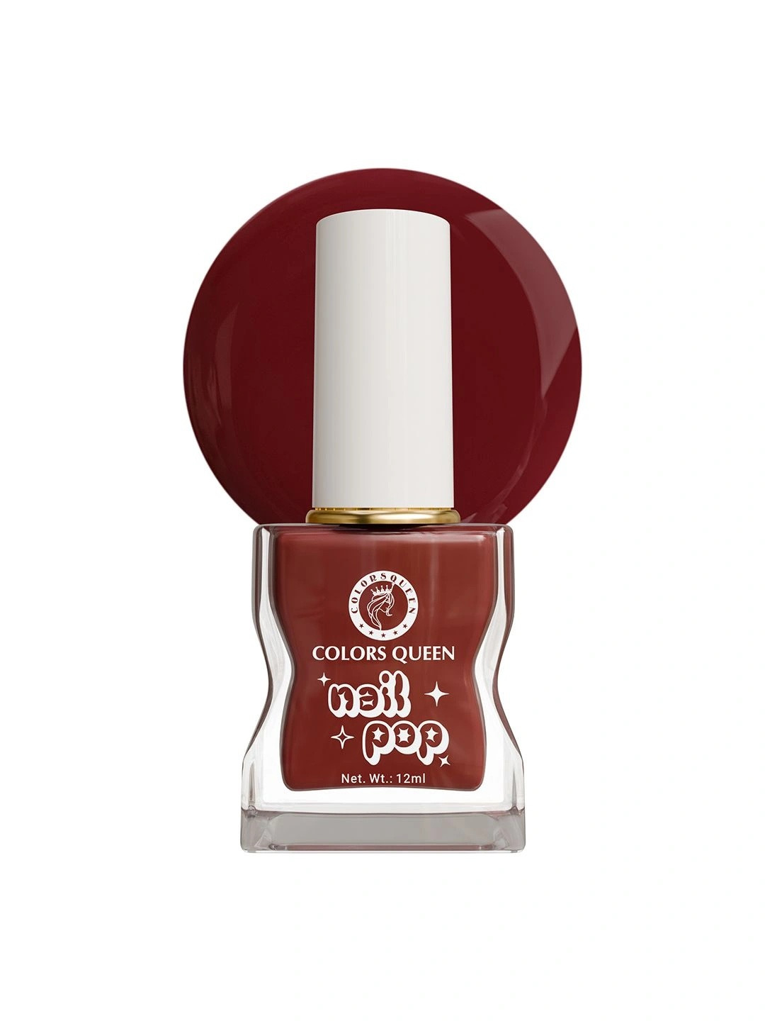 Colors Queen Nail Pop Glossy Gel Finish & Quick Drying Nail Polish - 12 ml - Crimson Red