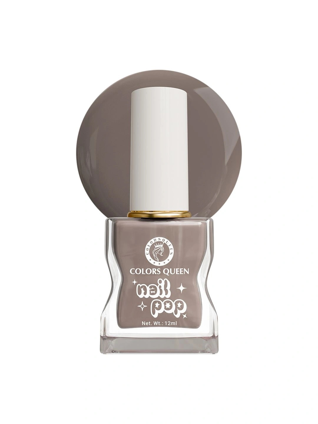 Colors Queen Nail Pop Glossy Gel Finish & Quick Drying Nail Polish - 12 ml -Cool Taupe