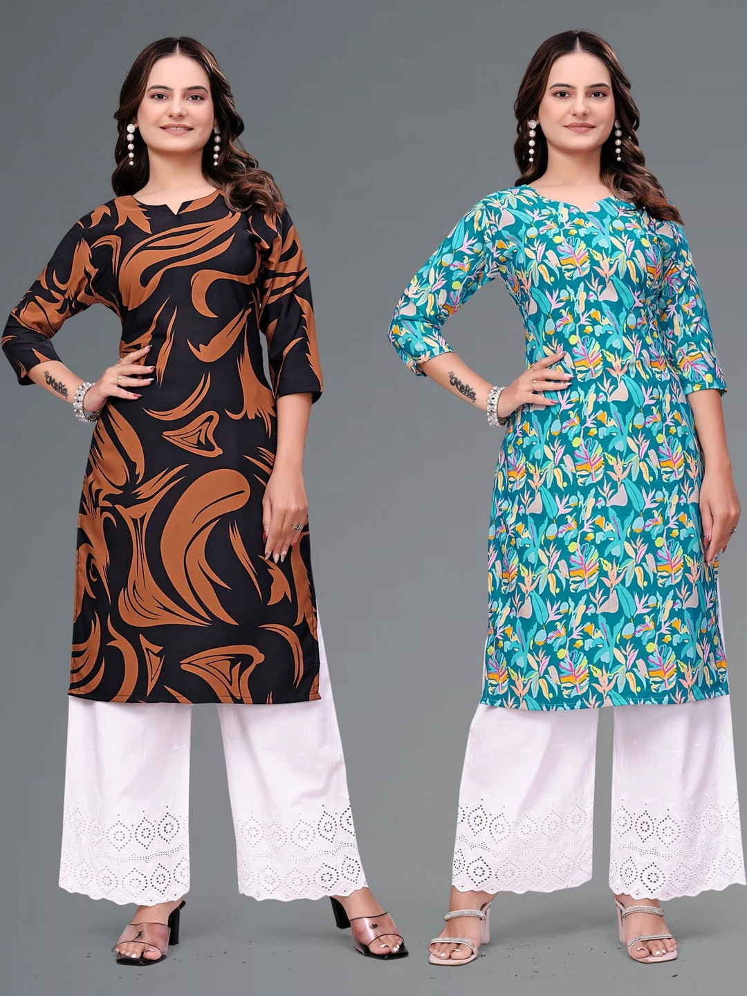 MANDIV FASHION Printed Pure Crepe Kurti