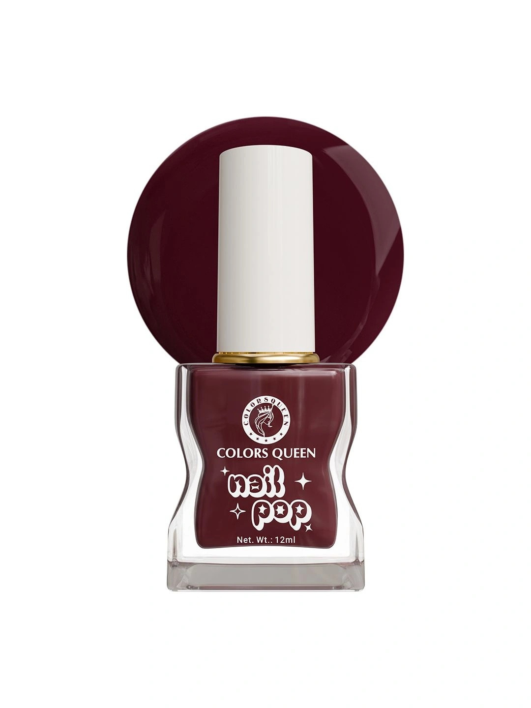 Colors Queen Nail Pop Glossy Gel Finish & Quick Drying Nail Polish - 12 ml - Plum Noir