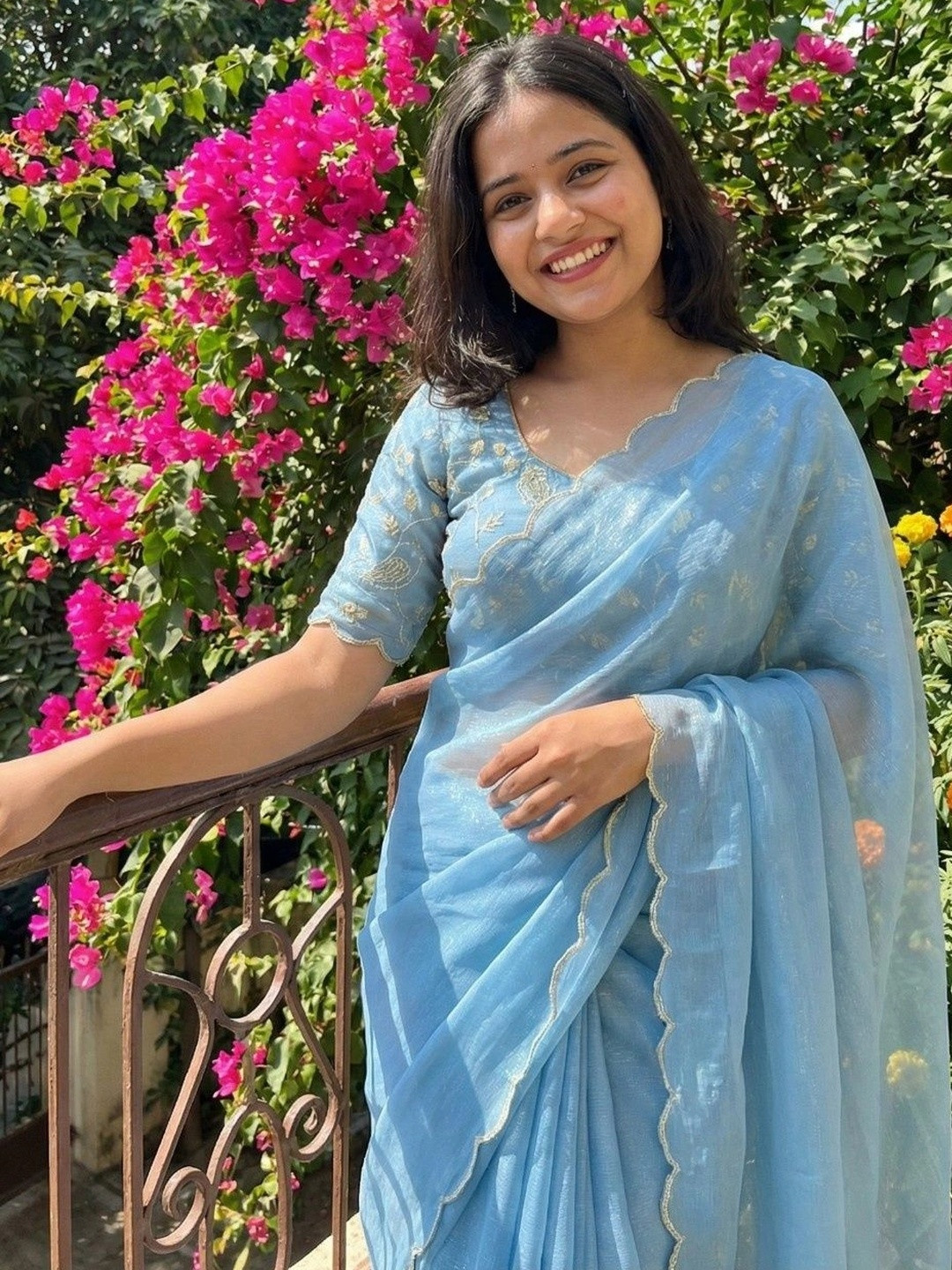 Shreevally Embroidered Organza Designer Saree
