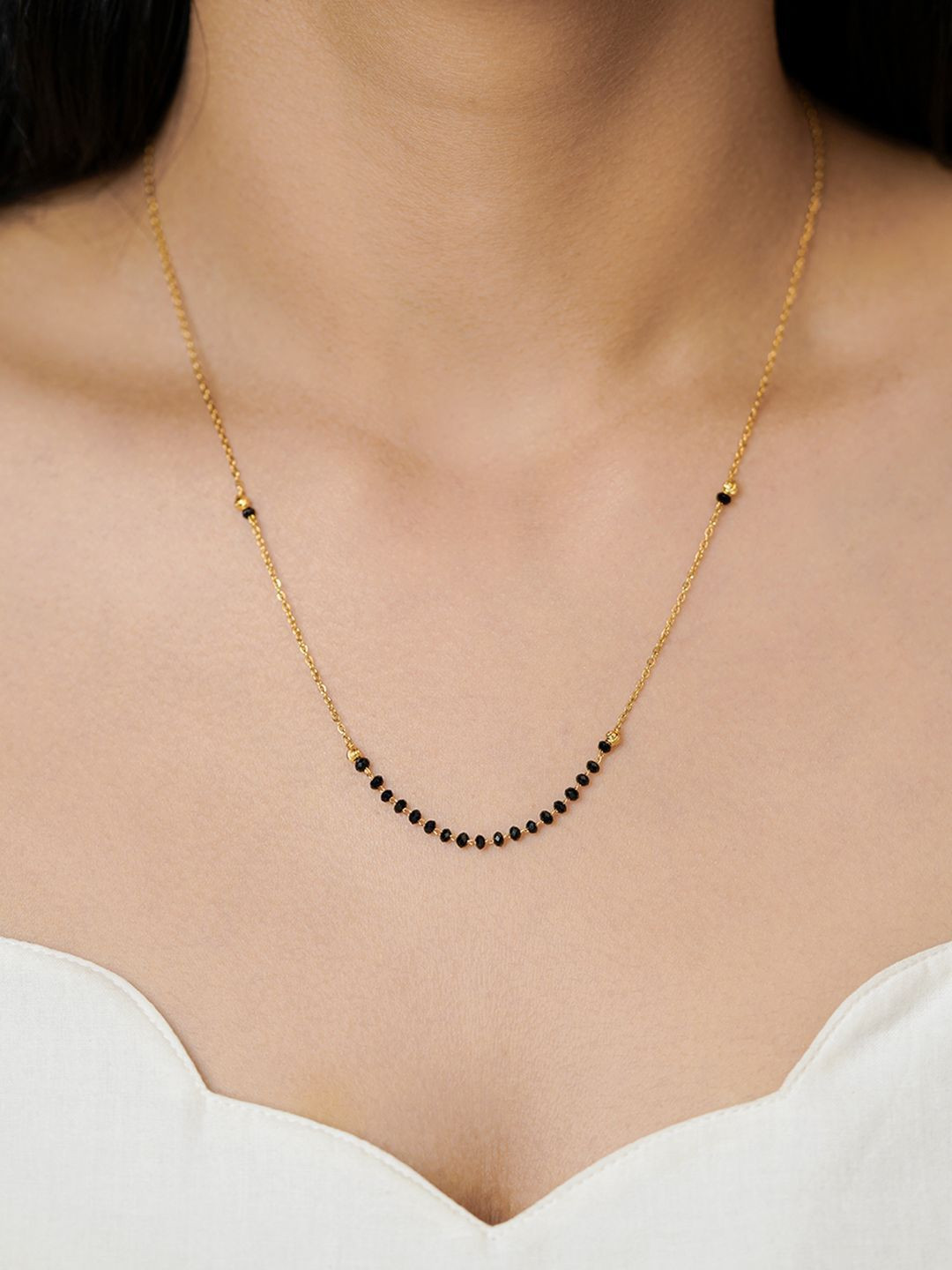 SWASHAA Gold-Plated Artificial Beads Mangalsutra