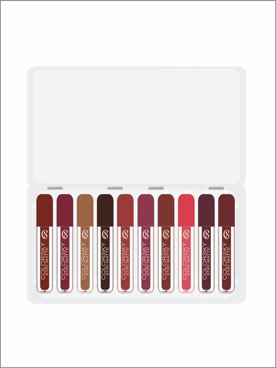 COLORSKY Matte Liquid Lipstick Combo Pack of 10 Long Stay Smudge Proof Lip Colors -2.5ml