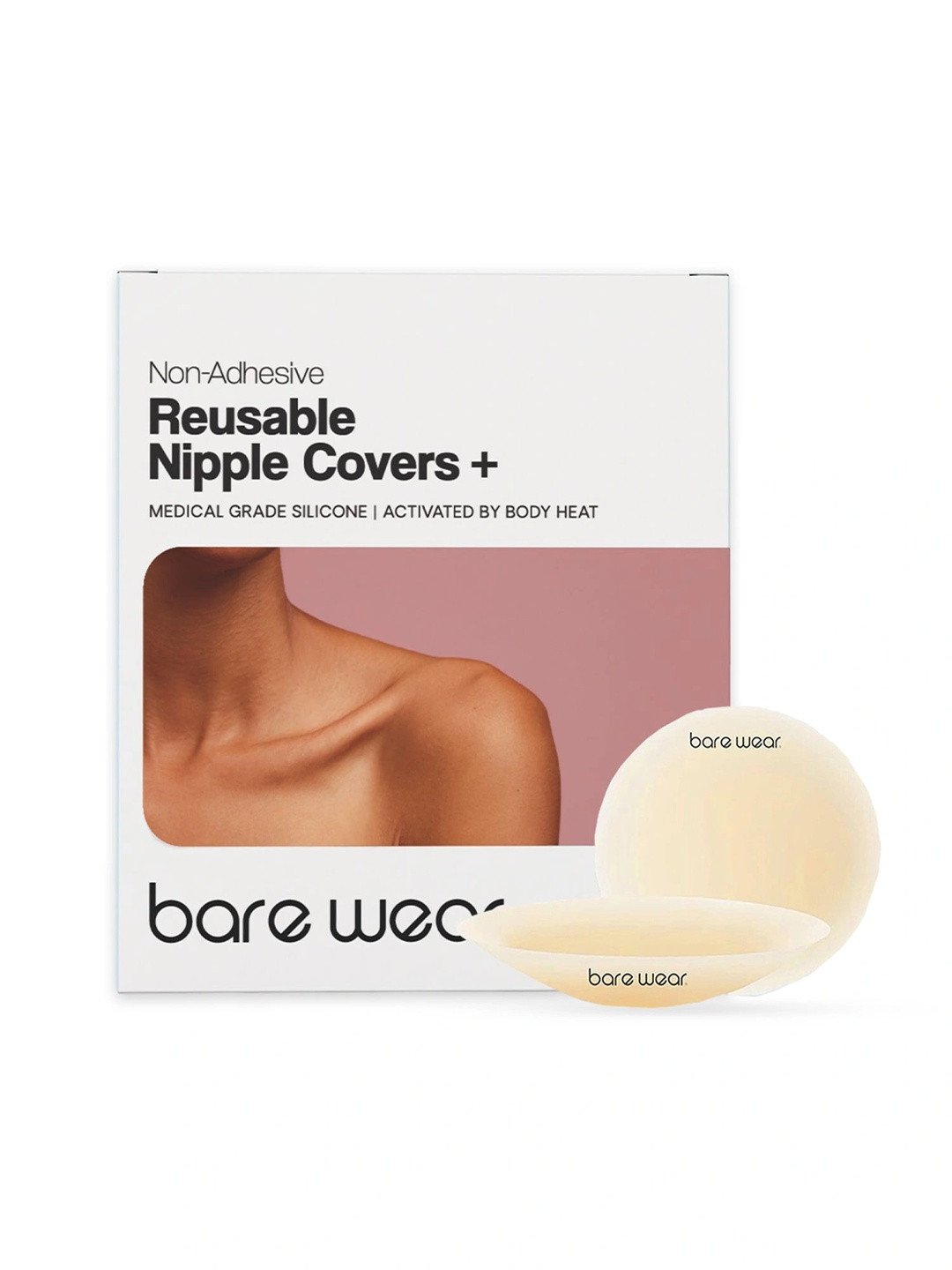 Bare Wear Non-Adhesive Reusable Grippy Not Sticky Nipple Covers -10 cm