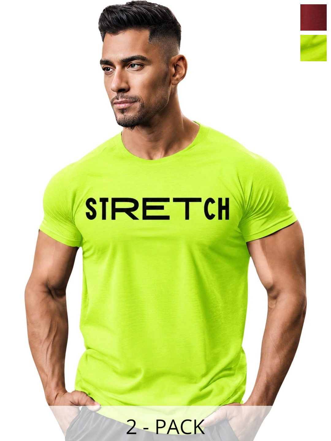3Colors Men Typography 2 Printed Moisture Wicking T-shirt