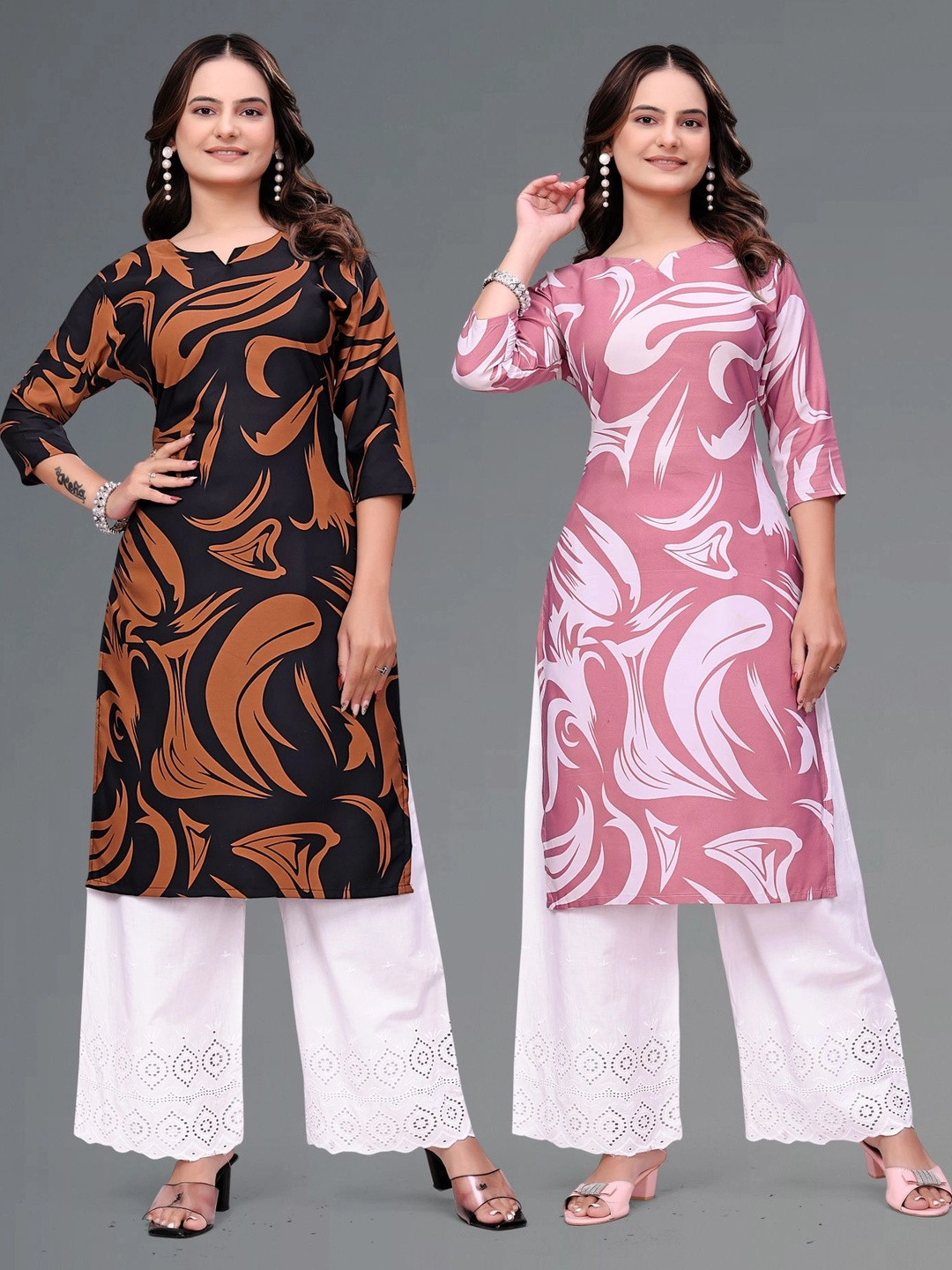 MANDIV FASHION Women Printed Pure Crepe Kurti