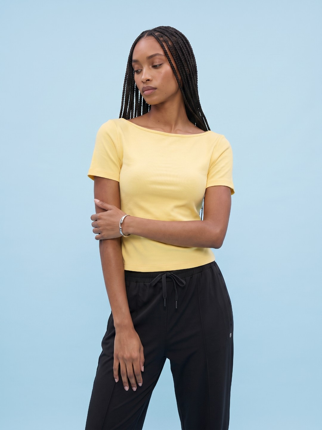 SPORT STREET by glitchez Boat Neck Fitted Top
