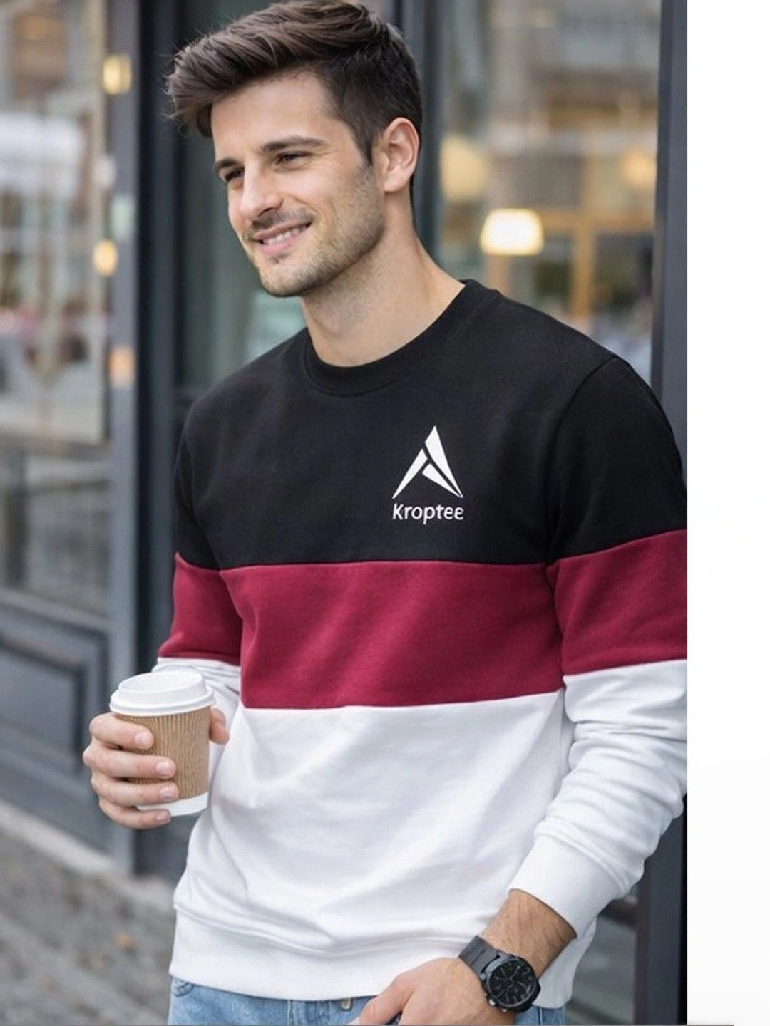Kroptee Men's Colourblocked Logo T-shirt