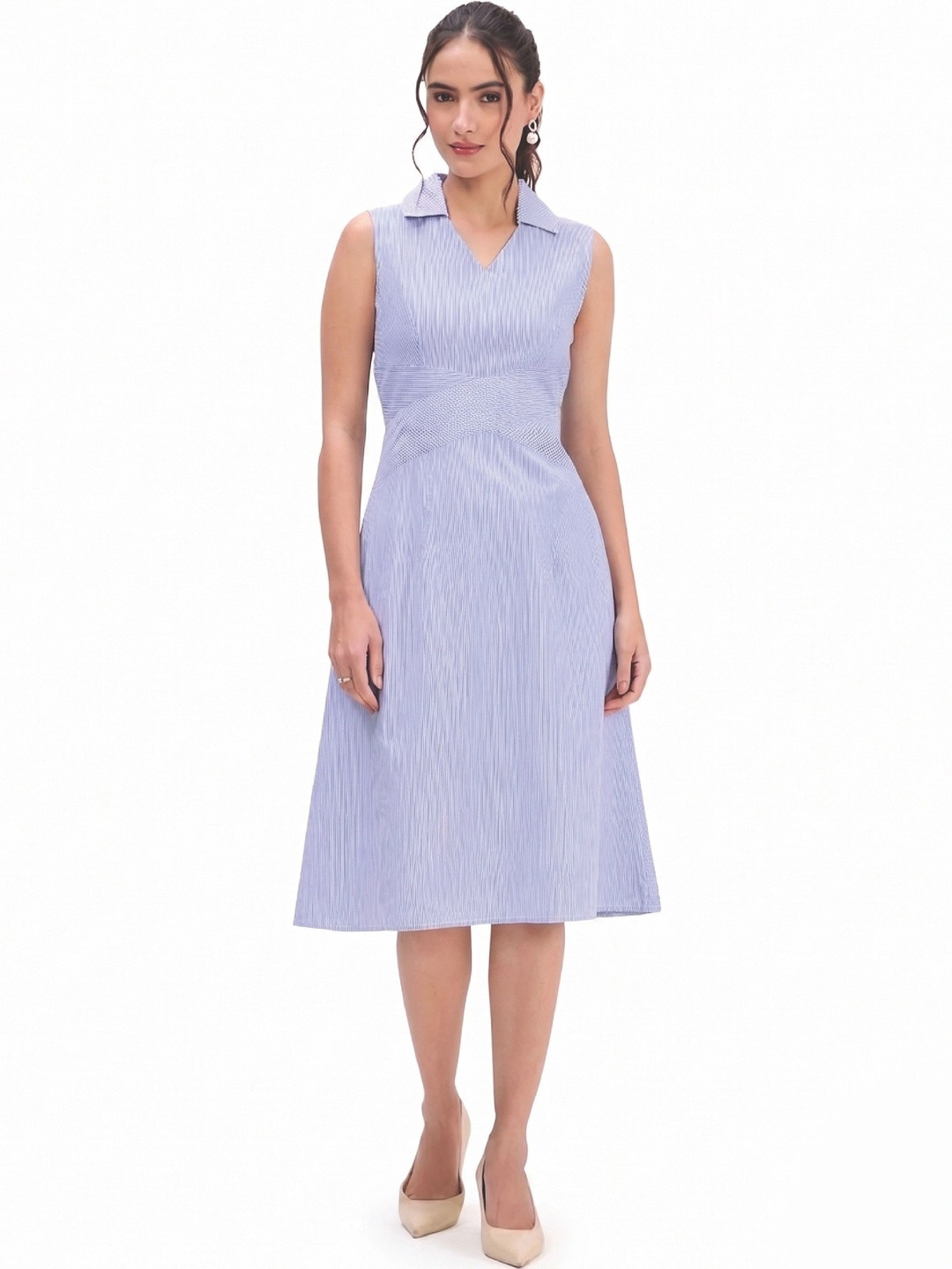 Strong And Brave Striped A-Line Dress