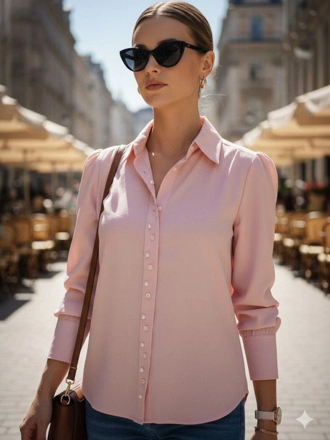 AROD Women Slim Fit Casual Shirt