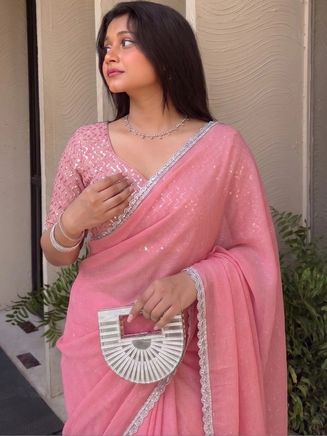 Shreevally Embroidered Organza Designer Saree