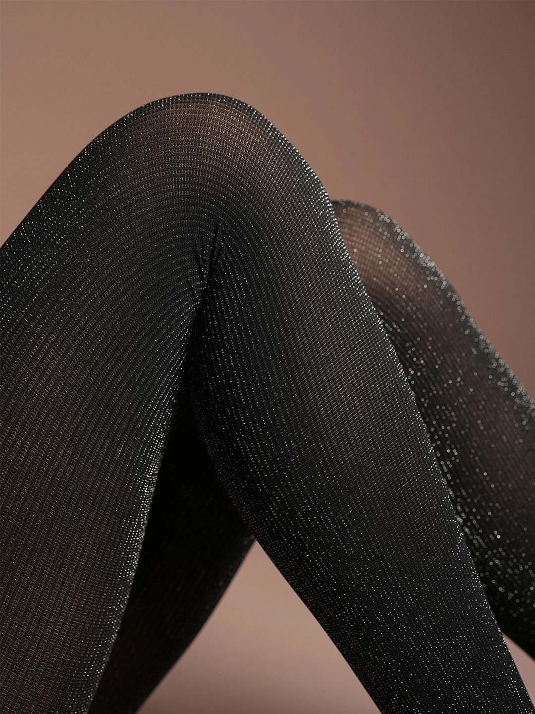 Theater Women Black Shimmer Opaque Stretchable Stockings