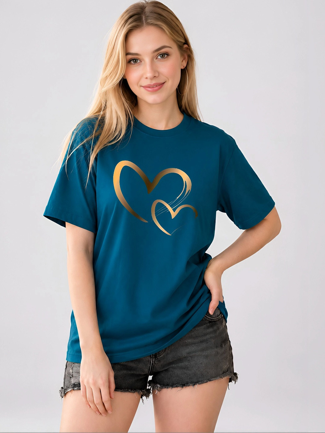 ELVIA Women Cotton Topwear Gymwear Printed Plus Size T-shirts