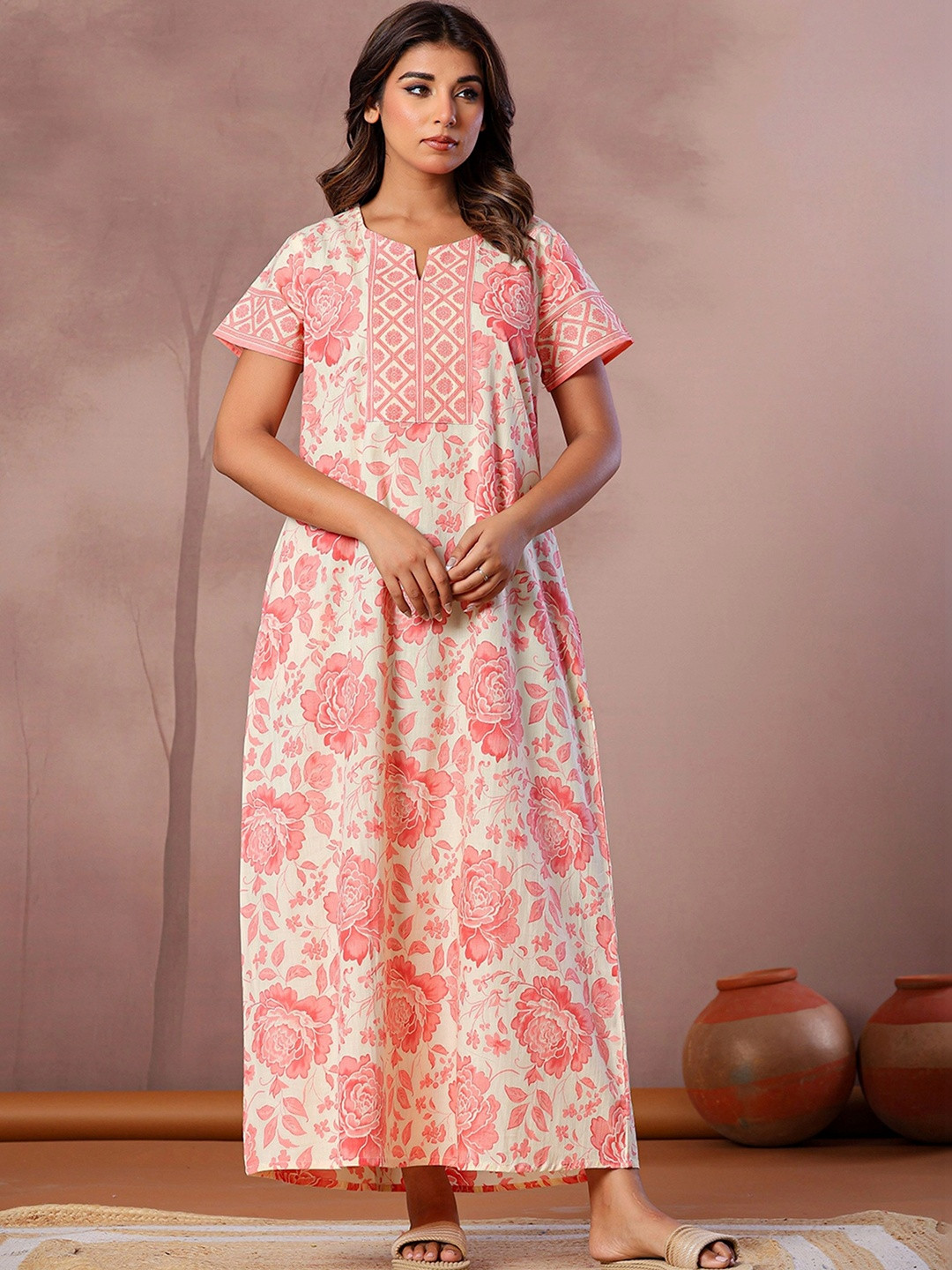 Nihsamah Printed Maxi Nightdress