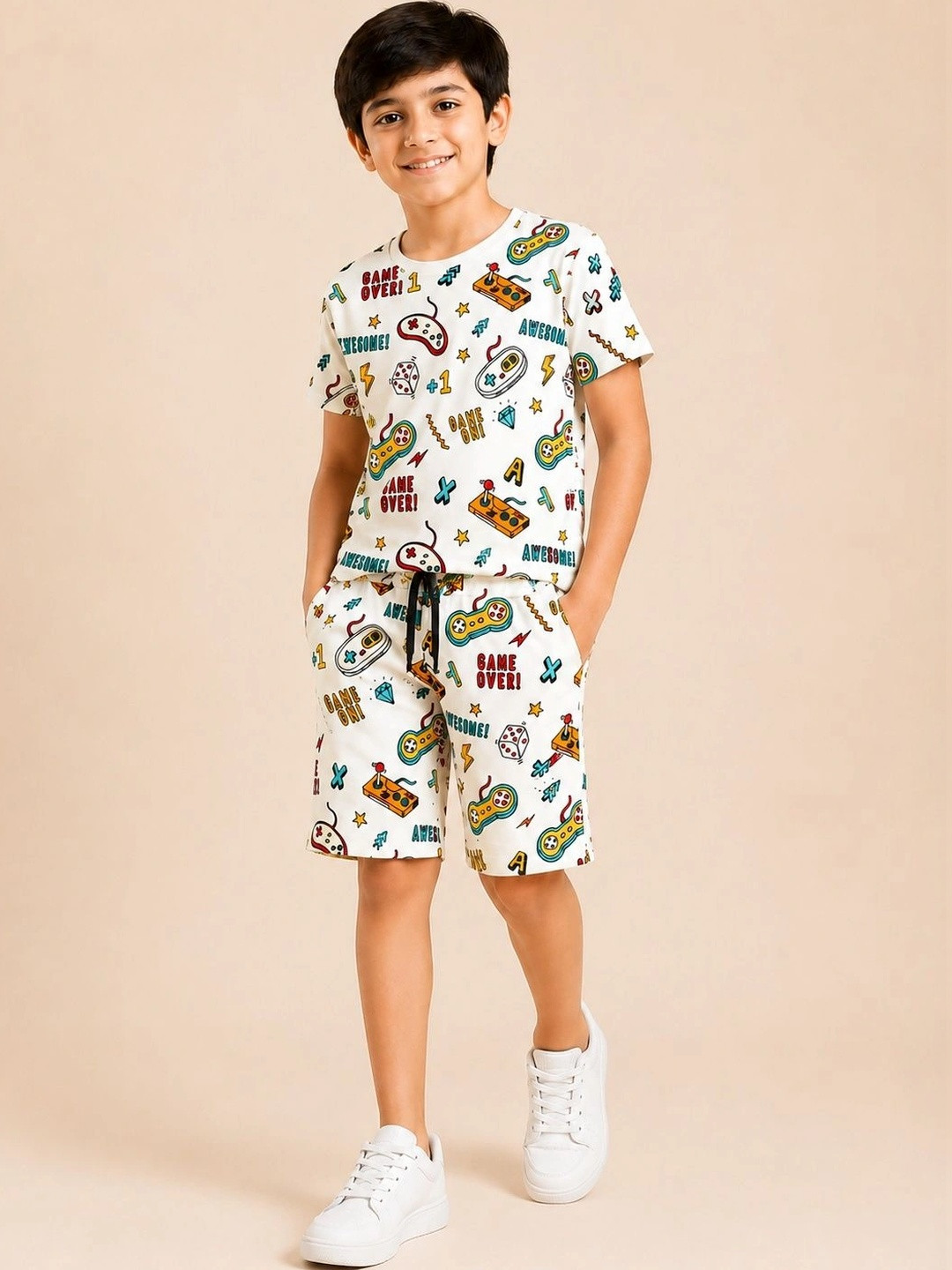 toyific Indigo Printed T-shirt with Shorts