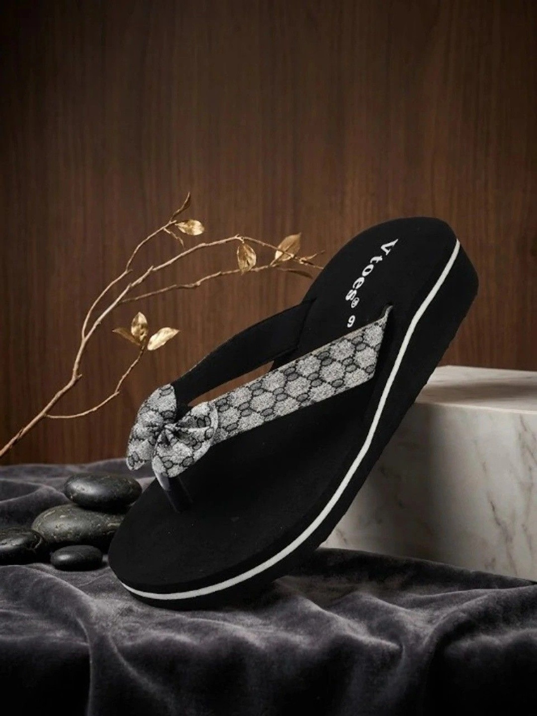 Hsquare Women Embellished Thong Flip-Flops