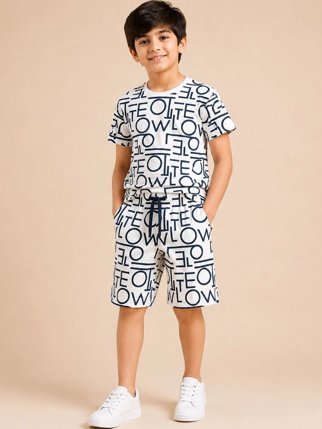 toyific Indigo Printed T-shirt with Shorts