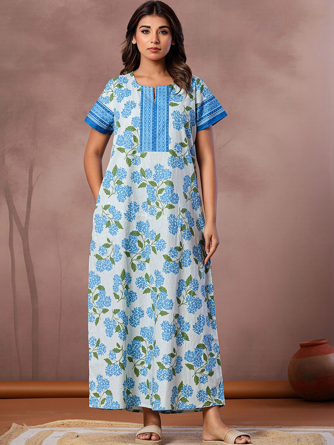 Nihsamah Printed Maxi Nightdress