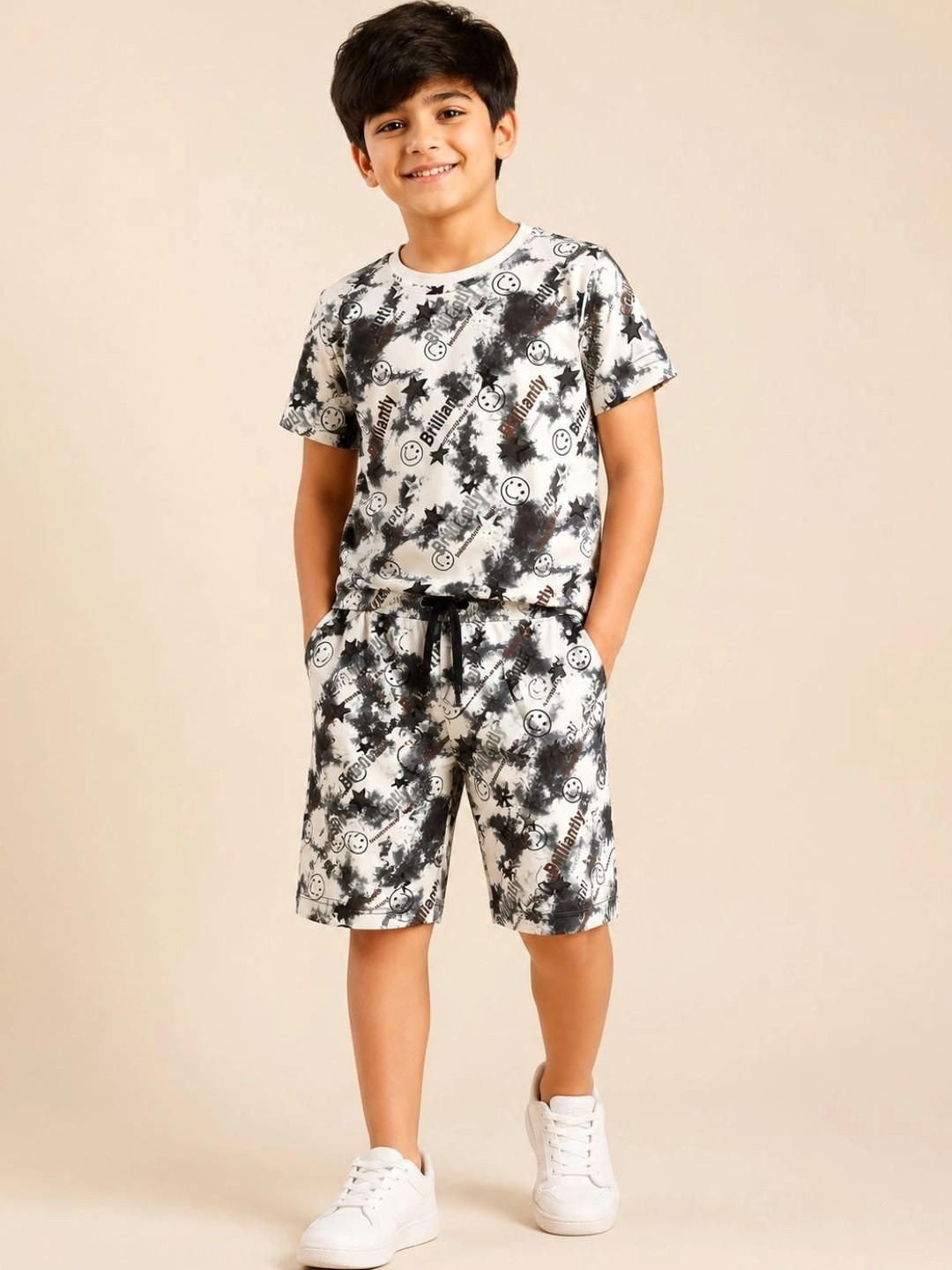 toyific Tie and Dye Printed T-shirt with Shorts